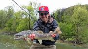 Jake and Brown trout,  April 2017, Slovenia fly fishing